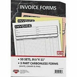 COSCO Business 3-Part Carbonless Invoices Book, 8.5 X 11, 50 Sets/Book, Each